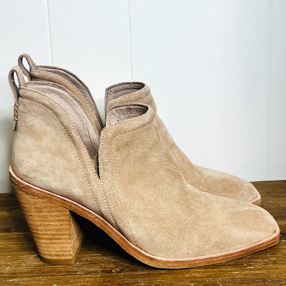 Jeffrey Campbell Shoes - Jeffrey Campbell Rosee Beige Suede Booties Women's 9 Fall Leather Western Boho